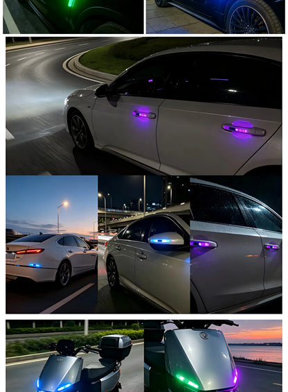Car doors, electric motorcycles, anti scratch and anti-collision strips, solar warning and anti rear end collision lights, no wi