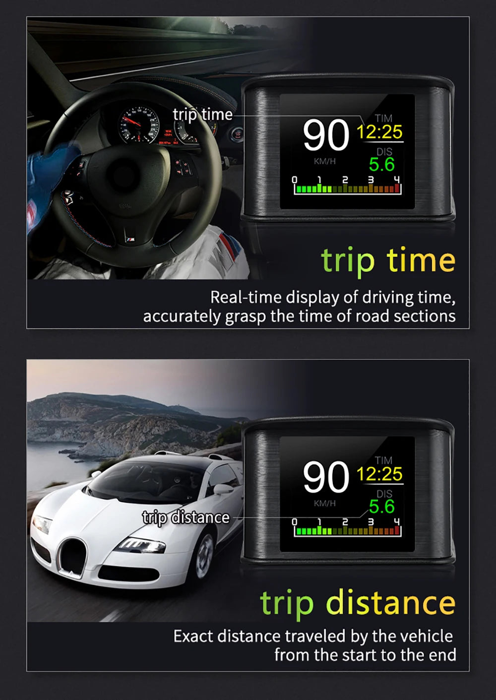 Updated P10-PRO OBD2 HUD With Russia Korean Language Smart Digital Meter On Board Computer Digital Speedometer Overspeed Alarm