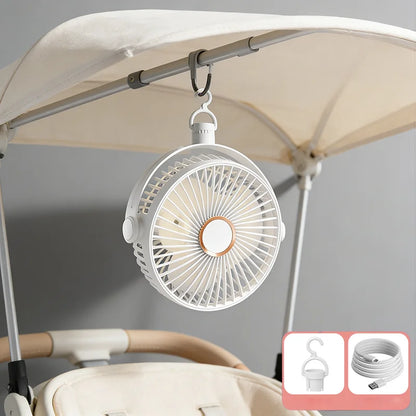 Stroller Fan for Baby Stroller Cart Hanging Fan Clip Mini Fan USB Quiet Electric Clip Fan Home 3 Speed Desktop Small Cooling Fan