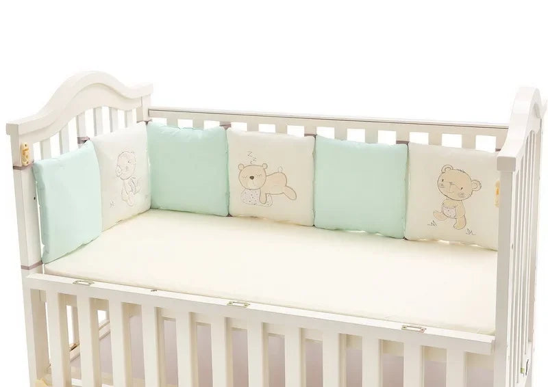 6Pcs/Set Baby Bed Protector Crib Bumper Pads Baby Bed Bumper Kids Safety Bed Around Cotton Blend Crib Anti-collision Anti-fall