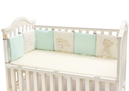 6Pcs/Set Baby Bed Protector Crib Bumper Pads Baby Bed Bumper Kids Safety Bed Around Cotton Blend Crib Anti-collision Anti-fall