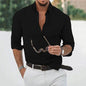 New Cotton Linen Shirts Men's Tops Causal Loose Solid Color Long Sleeves Lapel Men's Autumn Casual Wear Streetwear