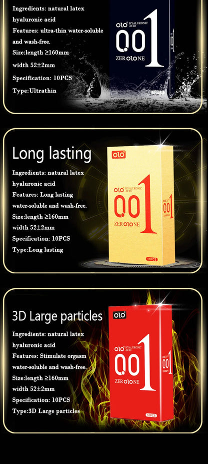 10pcs Ultra Thin Condoms Intimate Condone Super Lubricated Natural Latex Penis Sleeve Long Lasting Condom for Adult 18+ Sex Toys