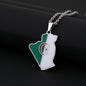 Africa Algeria Map Flag Pendant Necklace Stainless Steel Gold Steel Color Algérie Men Women Country Map Jewelry Patriotic Gift