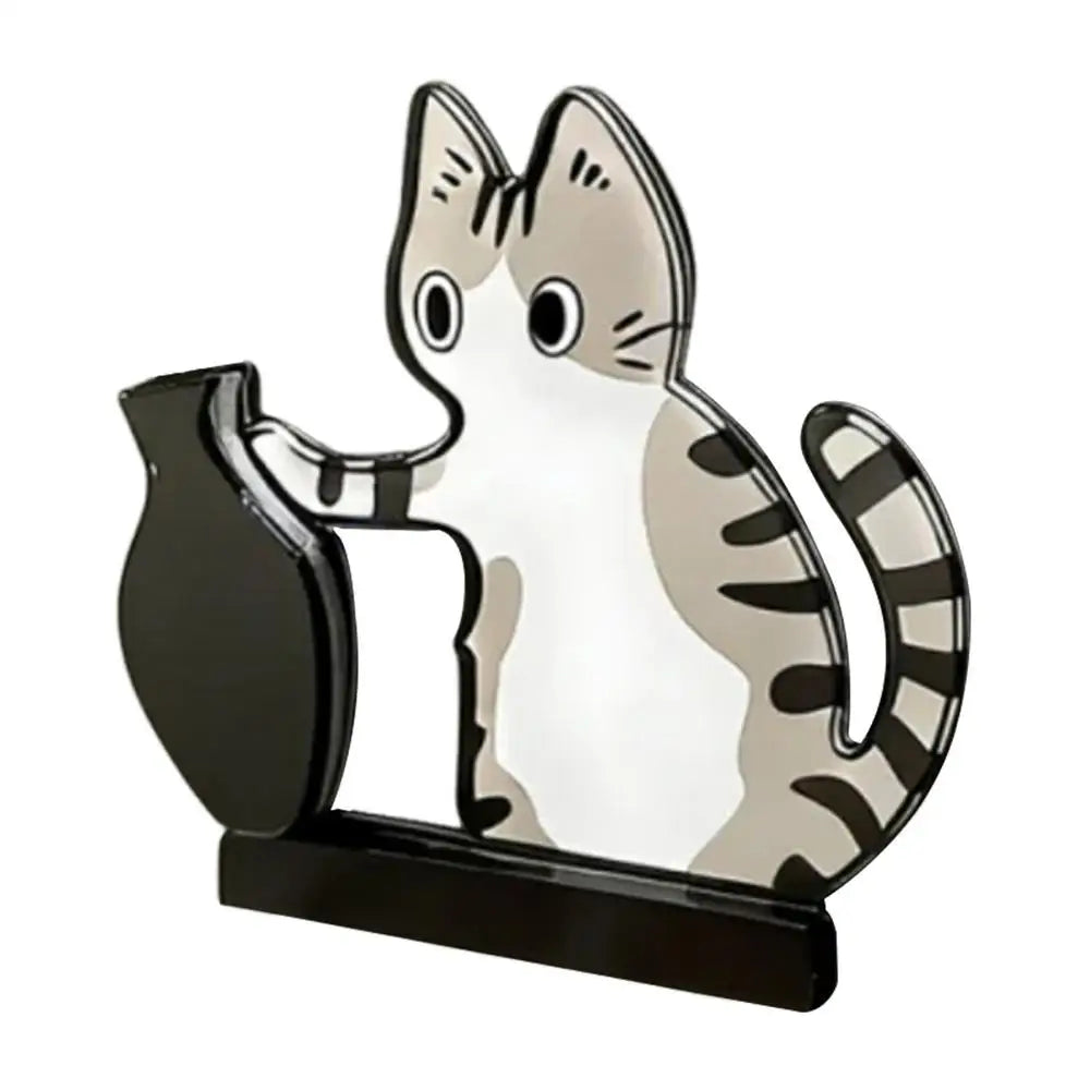 Cat Whisker Memorial Keepsake Acrylic Cute Wide Opening Cat Whisker Keepsake Vases for Refrigerators Washing Machines Bedroom