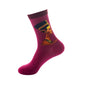 1 Pair Van Gogh Starry Night Cotton Socks Women Men Mona Lisa Oil Painting Retro-classical Series Skateboard Casual Couple Socks