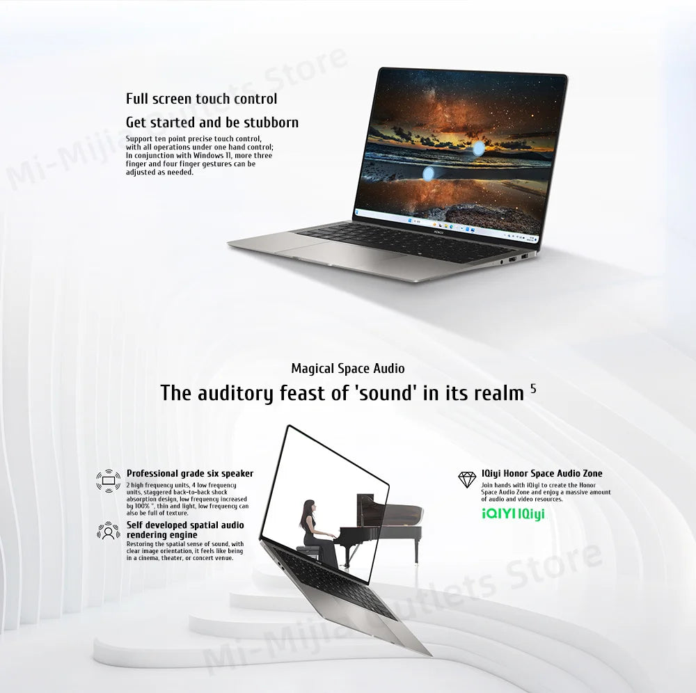 Honor MagicBook Art 14 Snapdragon Edition 1kg Ultra Thin Laptop X Elite 32G 1T 3.1K Eye Screen Notebook