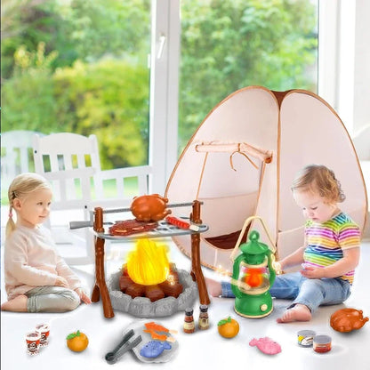 Kids Camping Tent Set Baby Playground Miniature Foods Children's Tent House Indoor Outdoor Parent-Child Interactive Game Toys