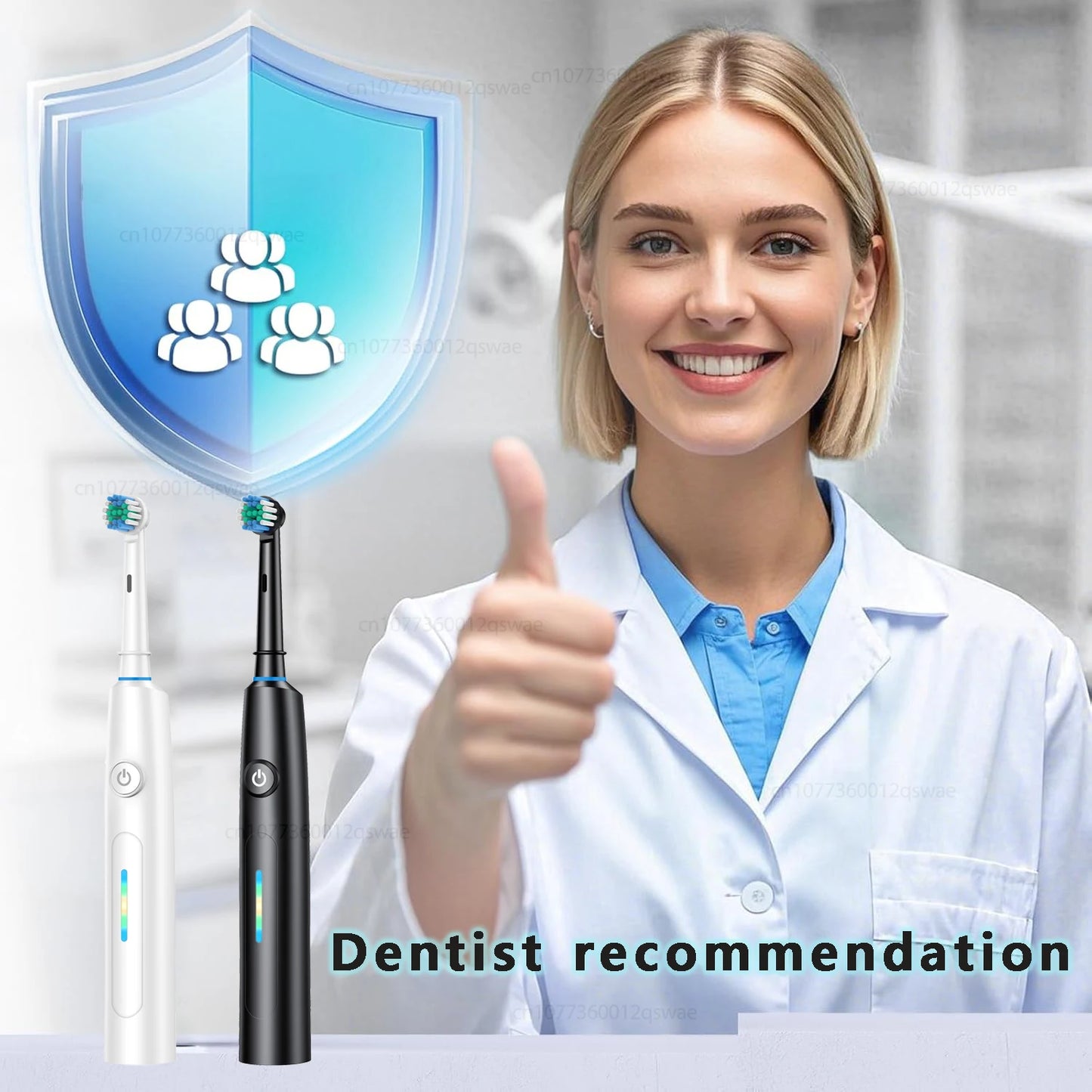 Electric Toothbrush Rechargeable Deep Clean Whitening Teeth for Adult Toothbrush Rotation Toothbrush with 4/8 Replacement Heads