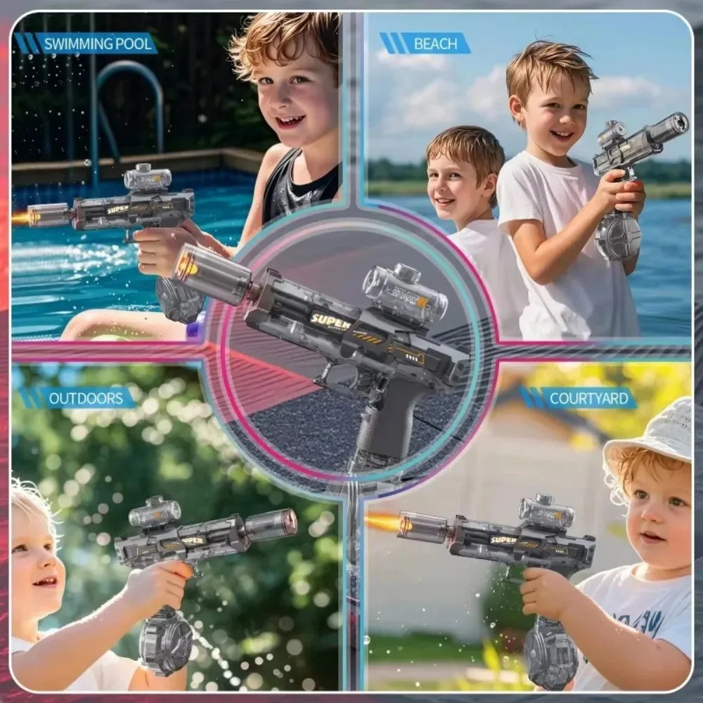 UMP45 Electric Water Gun Full Automatic Submachine with Light Large-Capacity Outdoor Beach Swimming Pool Shooting Game Kid Toy