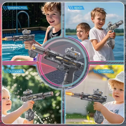 UMP45 Electric Water Gun Full Automatic Submachine with Light Large-Capacity Outdoor Beach Swimming Pool Shooting Game Kid Toy