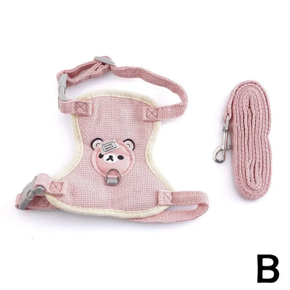 Newest Cute Cat Harness and Leash Set Bunny Pet Accessories Vest Harnesses Small Dog Leashes for Outdoor Walking Pets Supplies