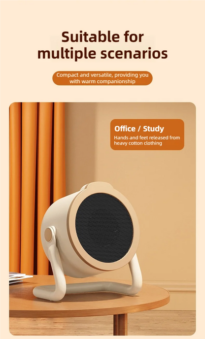 Portable desktop electric heater suitable for home and office use Mini fan heater suitable for desktop use and foot warmer