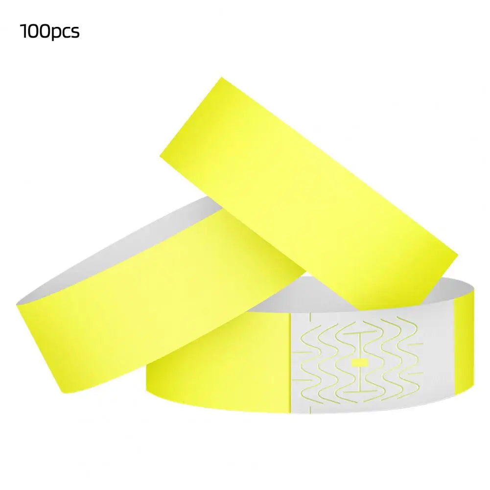100Pcs Synthetic Paper Wristbands Disposable Waterproof Wrist Strap Event Identification Bracelets Removable Wristband Tape