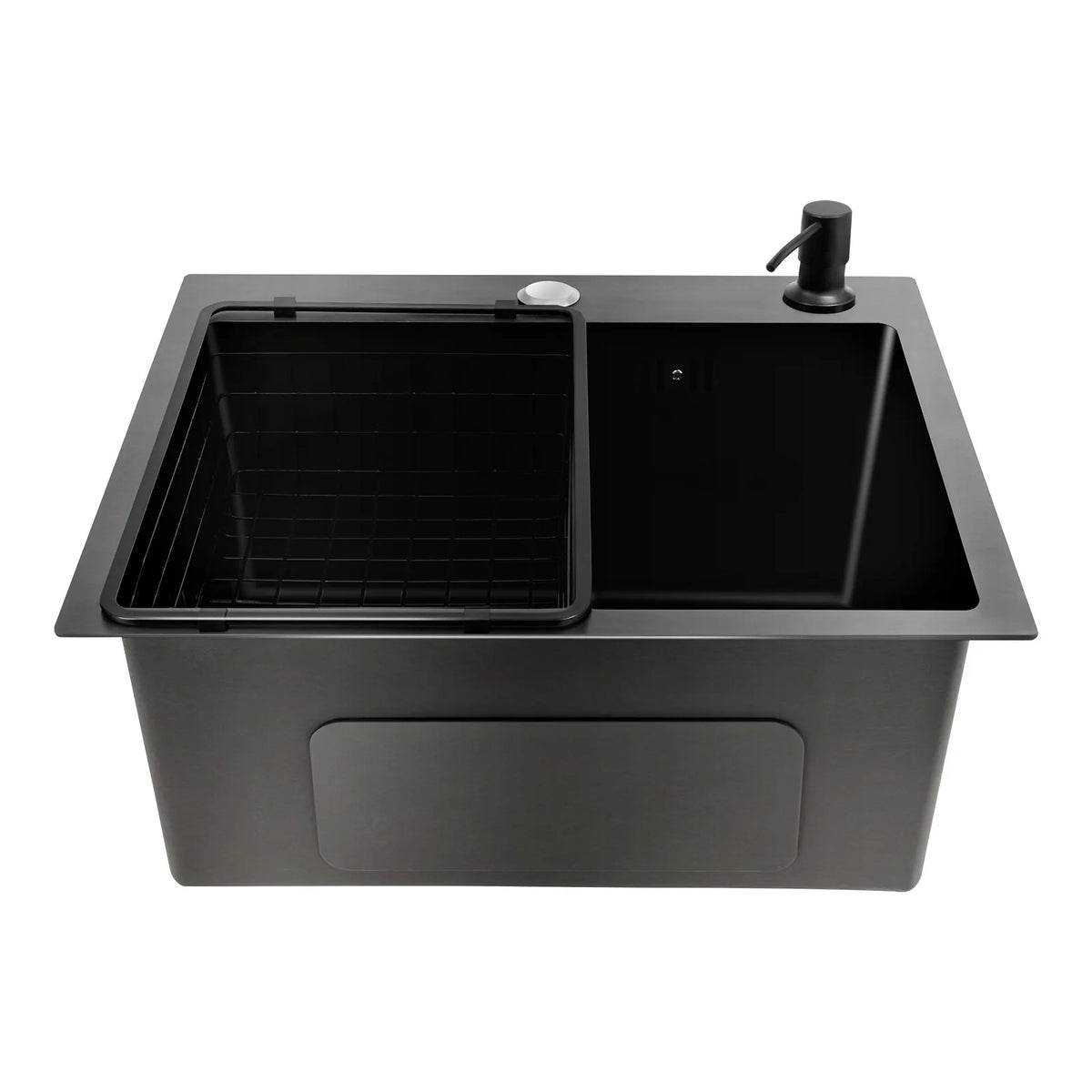 High-Class Kitchen Sink Complete Set,45*40*20Cm,201 Stainless Steel Durable Large Capacity Clean Sink，Single Bowl Black Sink