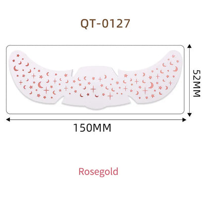 1pc Hot Stamping Freckles Makeup Sticker Metallic Radiation Golden Silver  Fake Freckles Temporary Tattoo Stickers Face Makeup