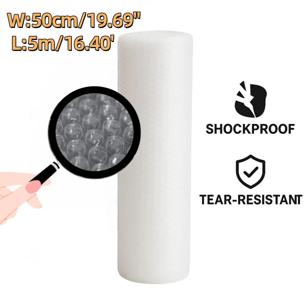 50cm x 5m Industrial Wide Bubble Wrap Roll Extra Large Heavy-Duty Protection for Furniture Electronics Bulk Warehouse Packing