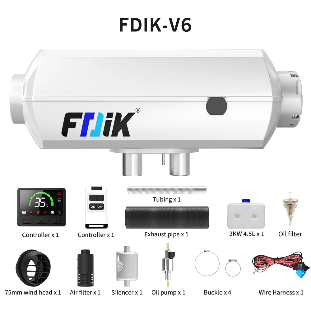 FDIK 2000W 12V Diesel Heater Parking Heater With Aluminum Shell For Car And RV