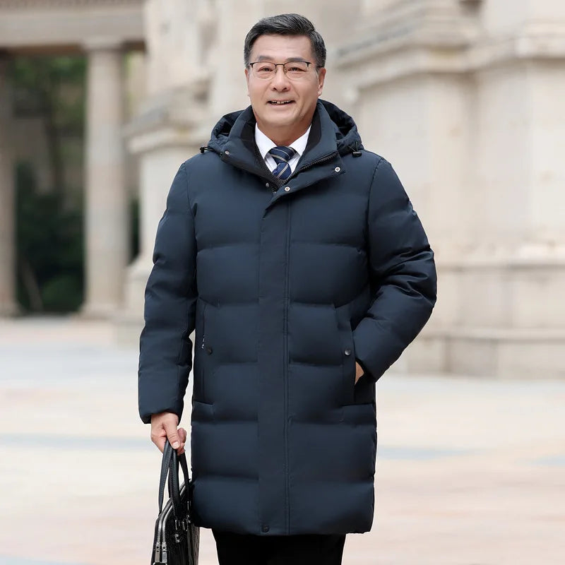 Canada Fashion Winter Jacket for Man Down Coat Parka Men's White Goose Down Jacket -30℃ Hooded Warm Thick Long Padding HXY305
