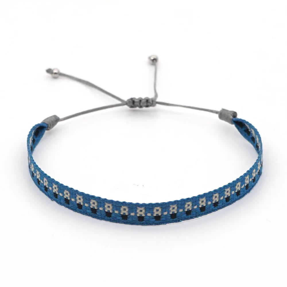 KKBEAD Wholesale Handwoven Bracelet Colombia Cloth Braided Wristband Bracelets for Women Men Gift Hippie Boho Friendship Jewelry
