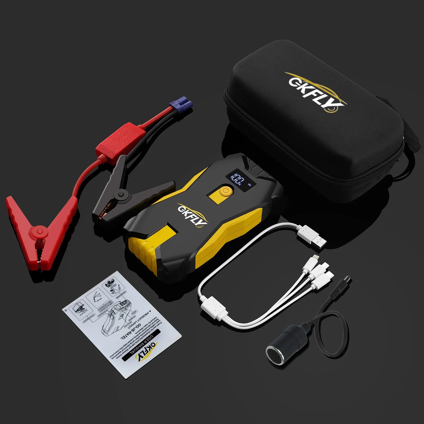 GKFLY 2000A/3000A/4000A Car Jump Starter Power Bank Petrol Diesel Car Battery Charger Starting For Auto Battery Booster