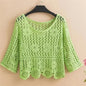 Women's Summer Short Jacket 2025 New Pullover Round Neck Knit Female Sweater Top Loose Fashion Hollowing Out Ladies Lace Tops