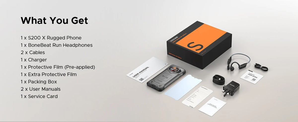 DOOGEE S200 X 5G Rugged Phone 48GB 512GB 6.72" FHD+ 120Hz MTK Dimensity 7050 10100mAh Battery Android 16 NFC Smartphone