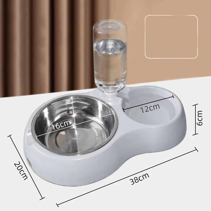2-in-1 Pet Feeder & Water Dispenser - Anti-Slip Automatic Cat Dog Bowl Circulating Flow Water Feeding Pet Supplies