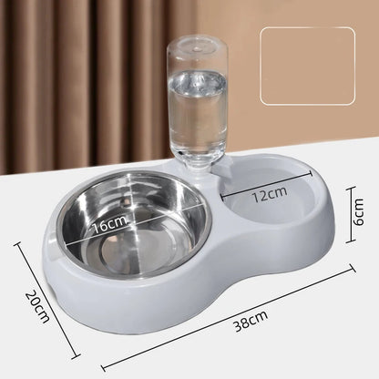 2-in-1 Pet Feeder & Water Dispenser - Anti-Slip Automatic Cat Dog Bowl Circulating Flow Water Feeding Pet Supplies