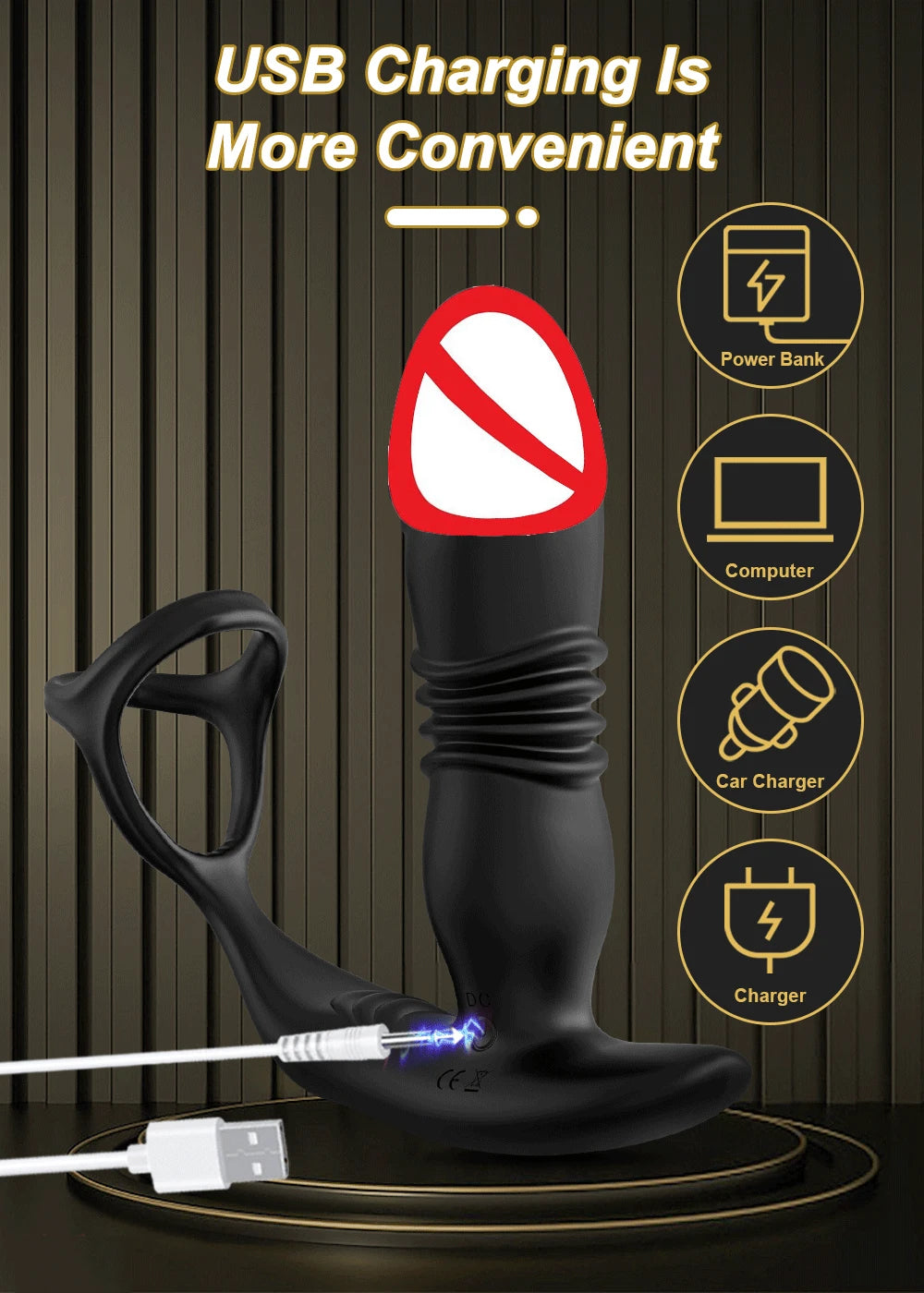 APP Control Male Thrusting Prostate Massager Anal Vibrator for Men Delay Ejaculation Penis Cock Ring Butt Plug Sex Toy for Adult