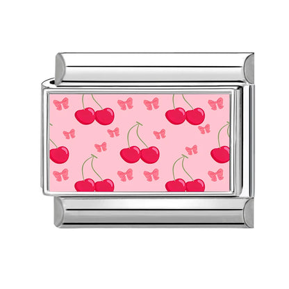 Y2K Red Pink Heart Dog Cat Flowers Italian Charm Link Fit 9mm Stainless Steel Jewelry DIY Making Bracelets For Gifts
