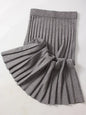 Autumn Knit White Mini Pleated Skirts For Women A Line Skirt Gray High Waist Women Knitted Pleated Short Skirts Korean Fashion