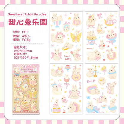 4/16 Pcs Cute Pet Club PET Stickers Pack for Junk Journal DIY Scrapbooking School Supplies Handmade Collage Creative Stationery
