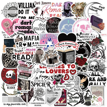 10/50/100pcs Mix Kawaii Smut Bookish Dark Romance Reading Book Stickers Aesthetic DIY Scrapbooking Notebook Laptop Phone Sticker