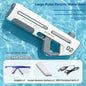 Electric Water Gun Powerful Automatic Squirt Toy Summer Beach Pool Outdoor Game Dual Mode Manual Water Blaster with LED Light