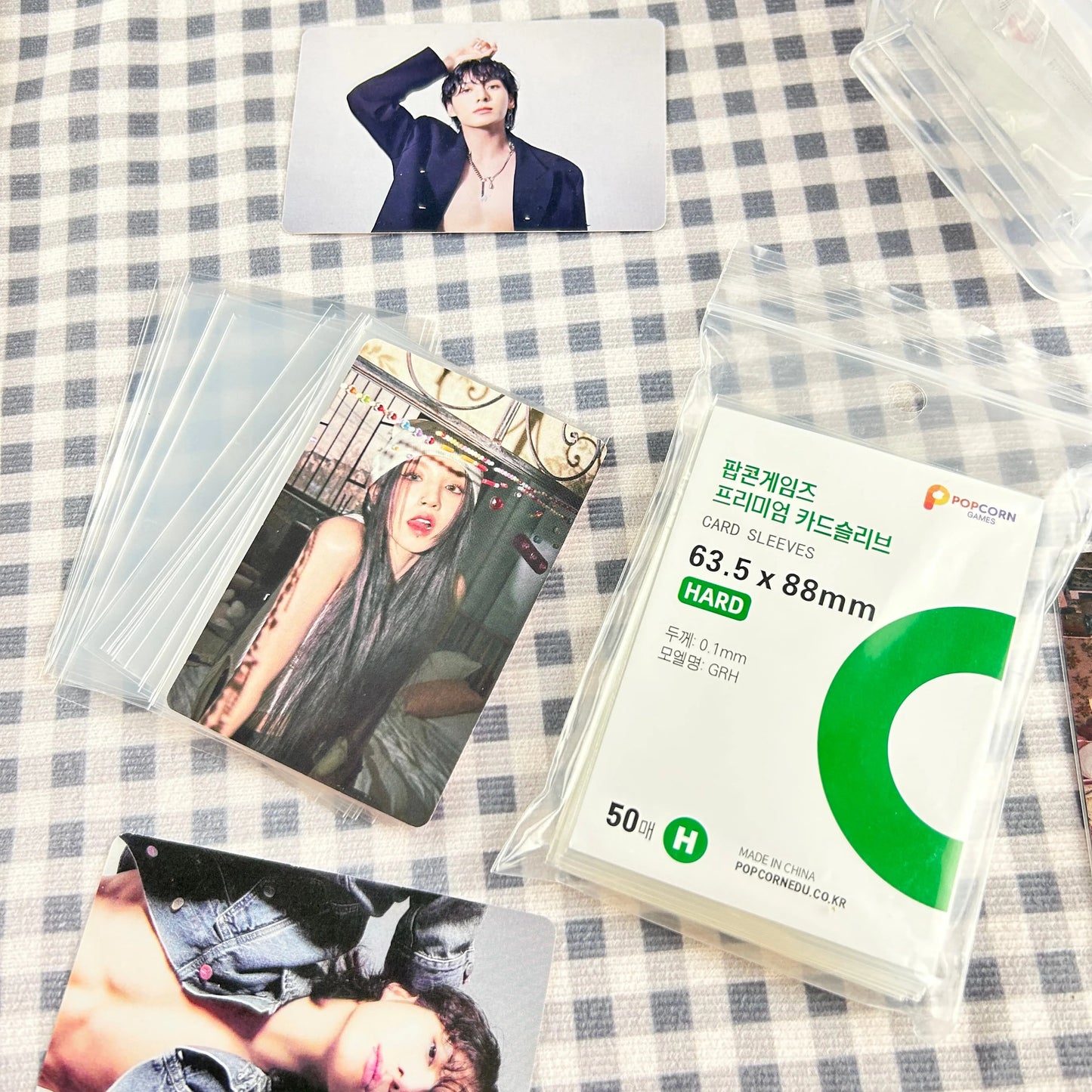 50-600Pcs Binder Photocard Transparent Kpop Idol Card Protective Sleeve Film Poker Protector Game Photos Holder Popcorn Sleeves