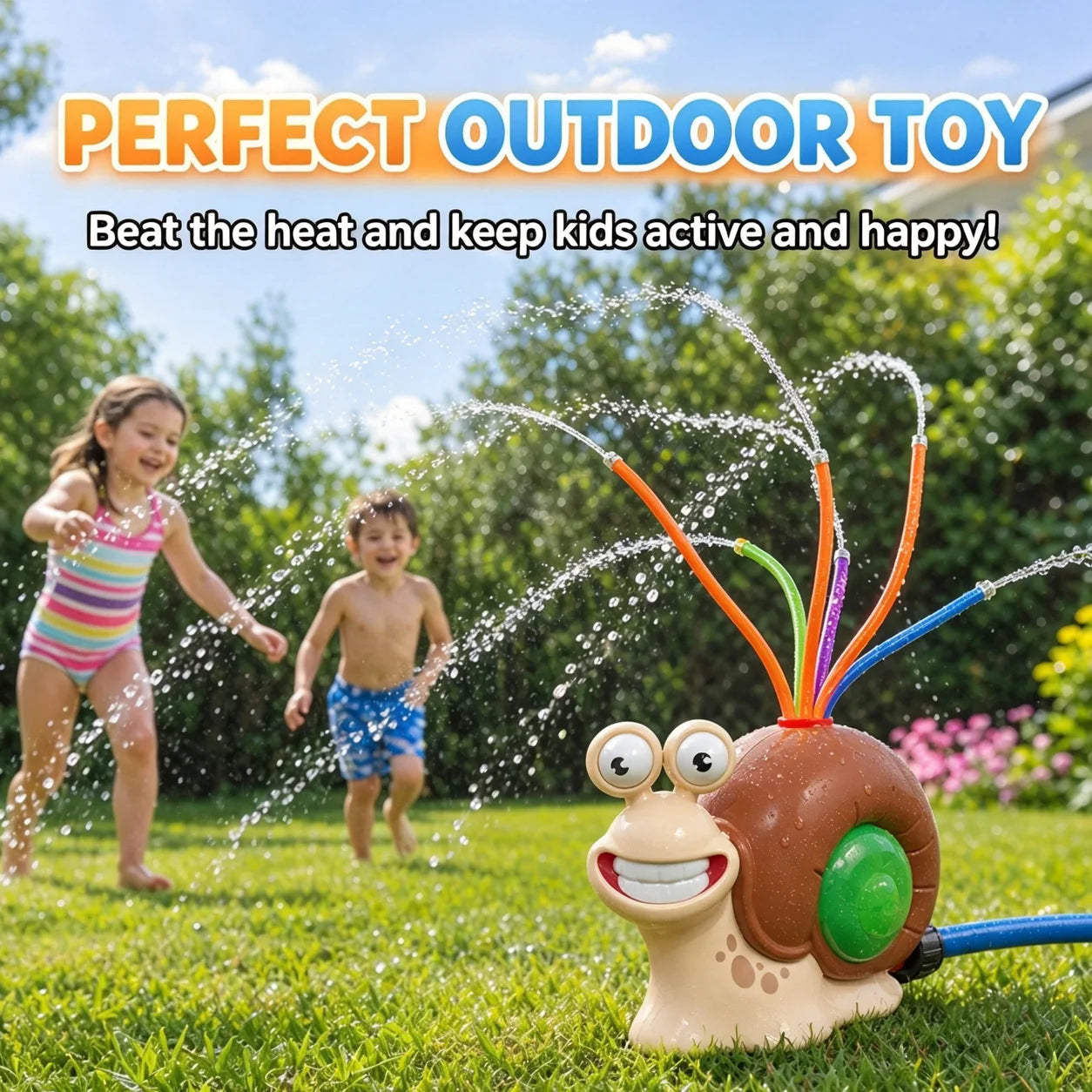 Water Spray Outdoor Toy Snail Sprinkler Backyard Garden Water Toys Summer Yard Cartoon Splash Sprinkler Baby Bath Toy for Kids