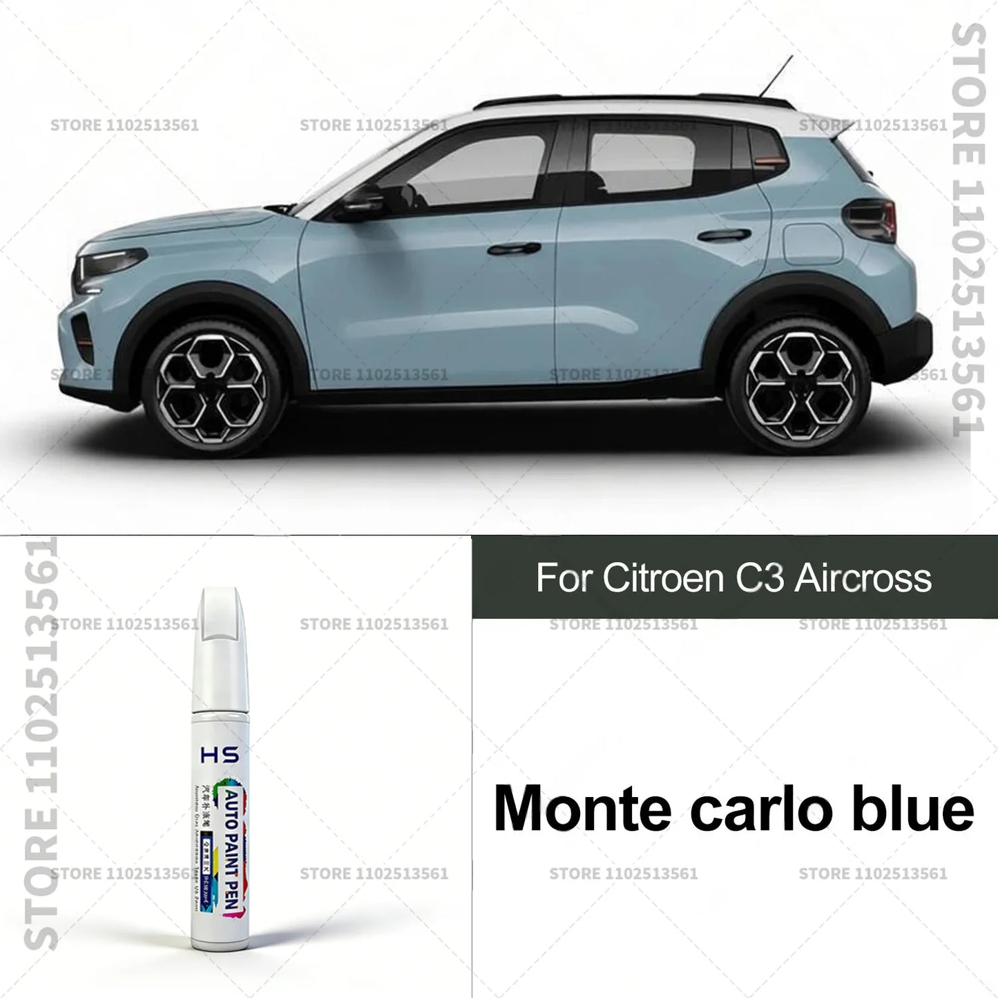 Touch Up Paint Pen Quick Repair Car Scratch Chip Paint Brush Cosmo blue black Montana green Ploar white For Citroen C3 Aircross