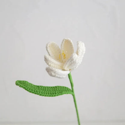 New Hand-Knitted Flowers Artificial Tulips Bouquet Cotton Yarn Crochet Fake Flowers for Wedding Home Table Decor New Year Gifts