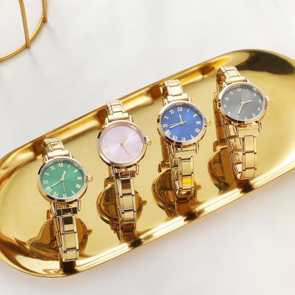 Fashion High Quality Men Women's Stainless Steel Square Round Shiny Zircon Watch Bracelet For Friend Birthday DIY Jewelry Gift