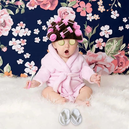 Baby Photo Shooting  Accessories Bath Robe Headwrap Plush Bathrobe Towel Infant Costume Photostudio Posing Suit Newborns Shower