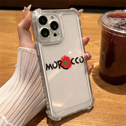 Morocco Flag Passport Coat Phone Case Clear For iPhone 17 16 14 15 11 12 13 Pro Max 16E 15 16 Plus 17 Air Soft Shockproof Cover