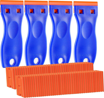 Two Cutting Plastic Razor Blade Scraper Non-Scratch Scraper Tool Kits for Cleaning Labels Glue Car Window Sticky Remover