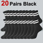 6/10/20 Pairs Men Women Striped Round Neck Socks Spring Autumn Breathable Odor Proof Sweat Absorbing All-Season Casual Socks