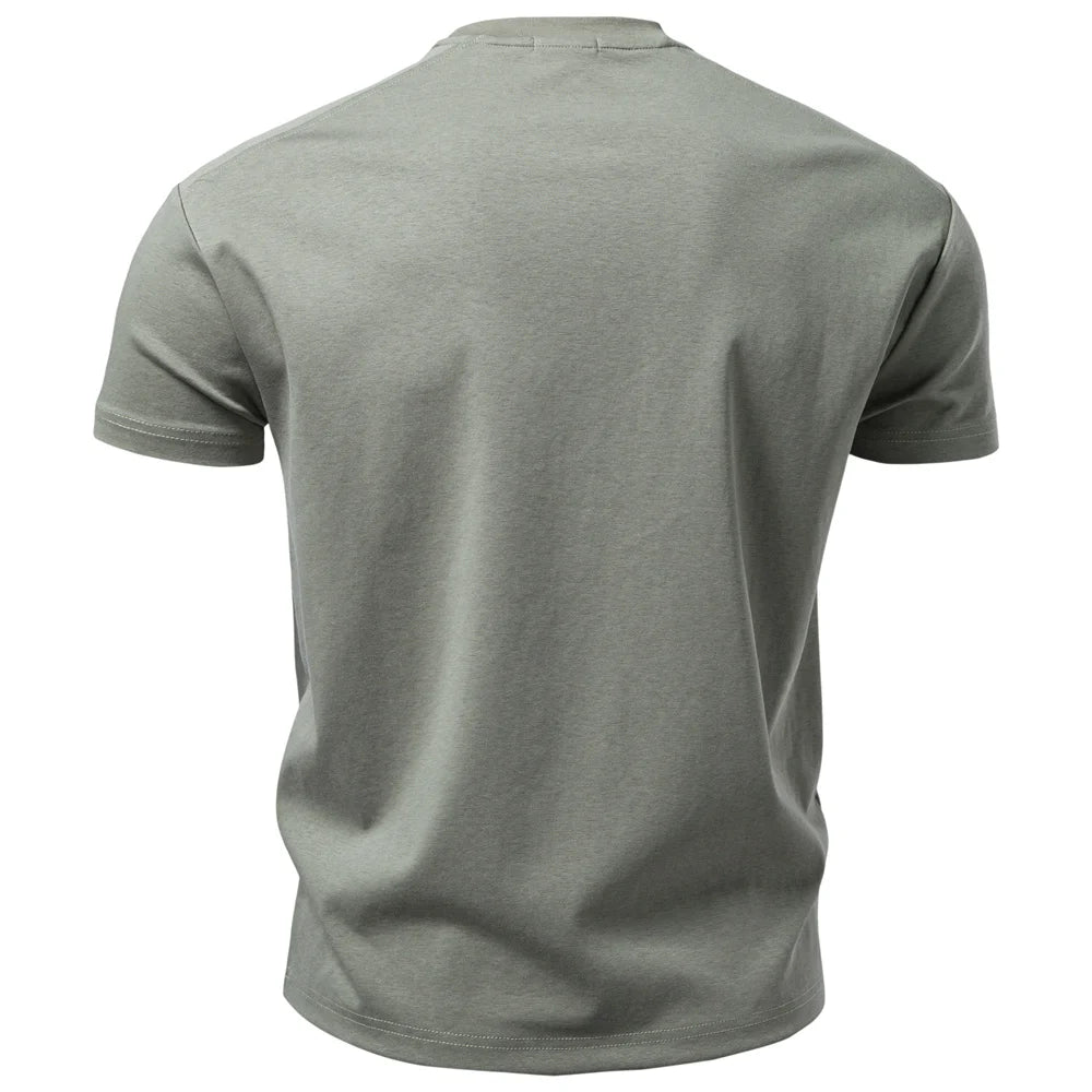 AIOPESON Men's Cotton O-Neck T-Shirt Soft Touch Comfortable Solid Color 8 Options Breathable Lightweight Casual Daily Tee