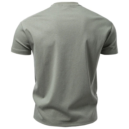 AIOPESON Men's Cotton O-Neck T-Shirt Soft Touch Comfortable Solid Color 8 Options Breathable Lightweight Casual Daily Tee