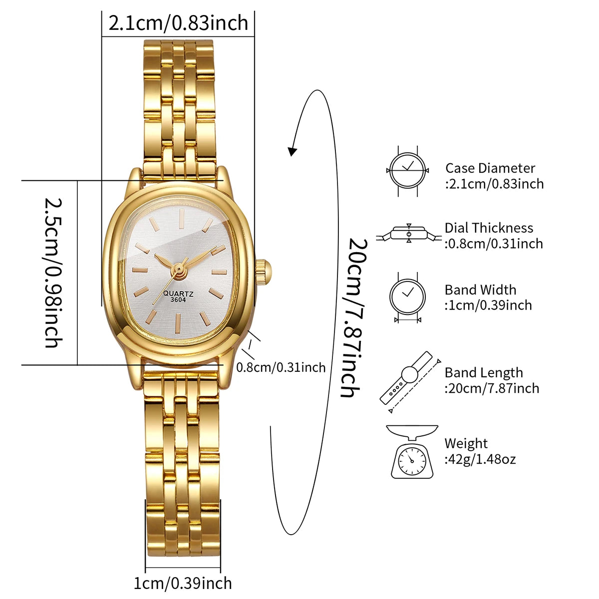 Elegant Oval Dial Women Wristwatch Fashion Ladies Quartz Watch Reloj Mujer Girls Clock Gift(Without Box)