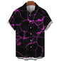 3D Printed Punk Purple Lightning Graphic Blouses Harajuku Fashion Hip Hop Shirts For Men Clothes Hawaiian Y2k Lapel Blouse Tops