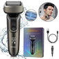 Hatteker 5-D Reciprocating Shaver for Men Home Use Beard Trimmer with LCD Digital Display Mesh Whitener USB Haircut Machine