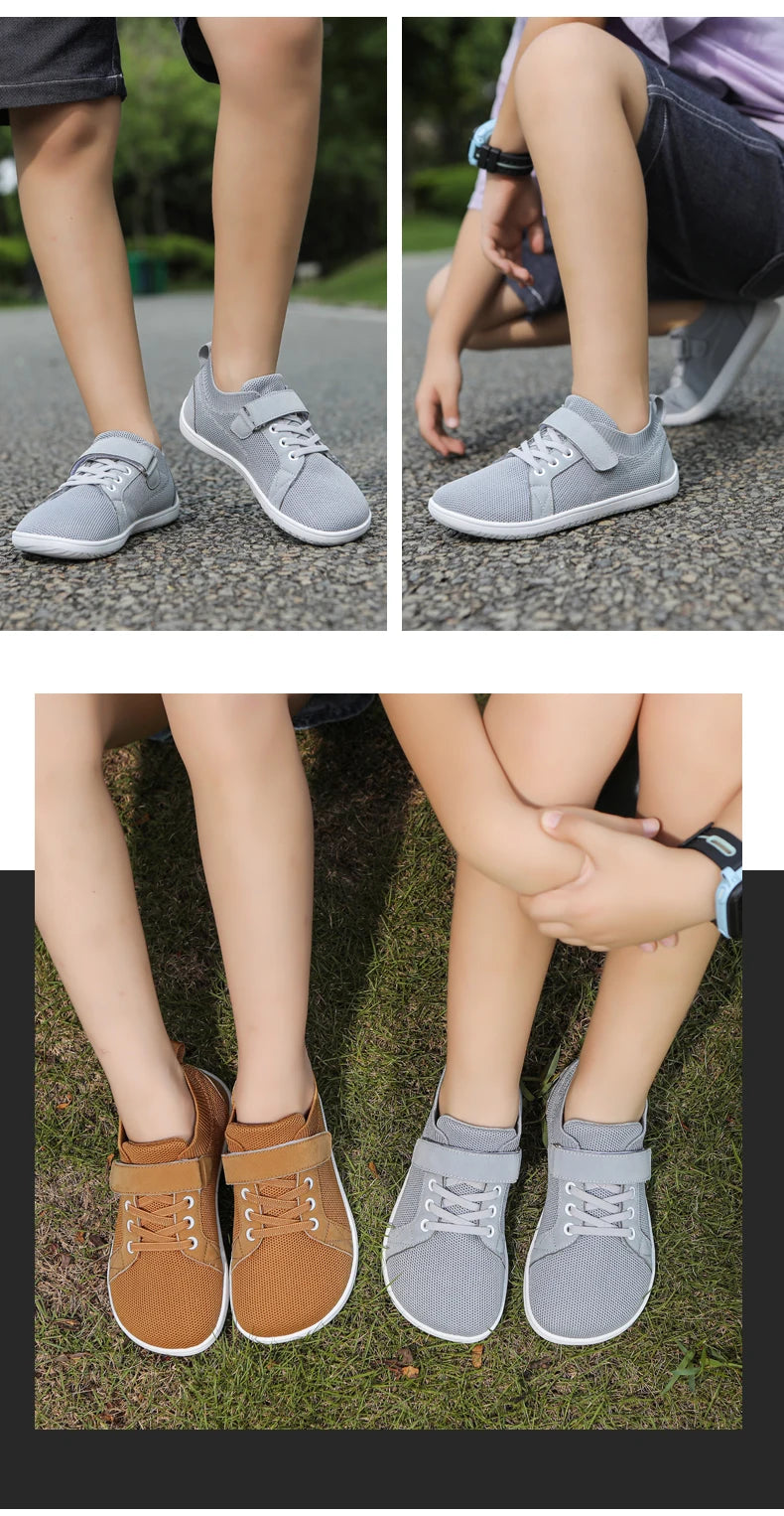 Kids wide foot barefoot shoes boys and girls minimalist kids sneakers natural opening shoes toddler small big kids walking shoes